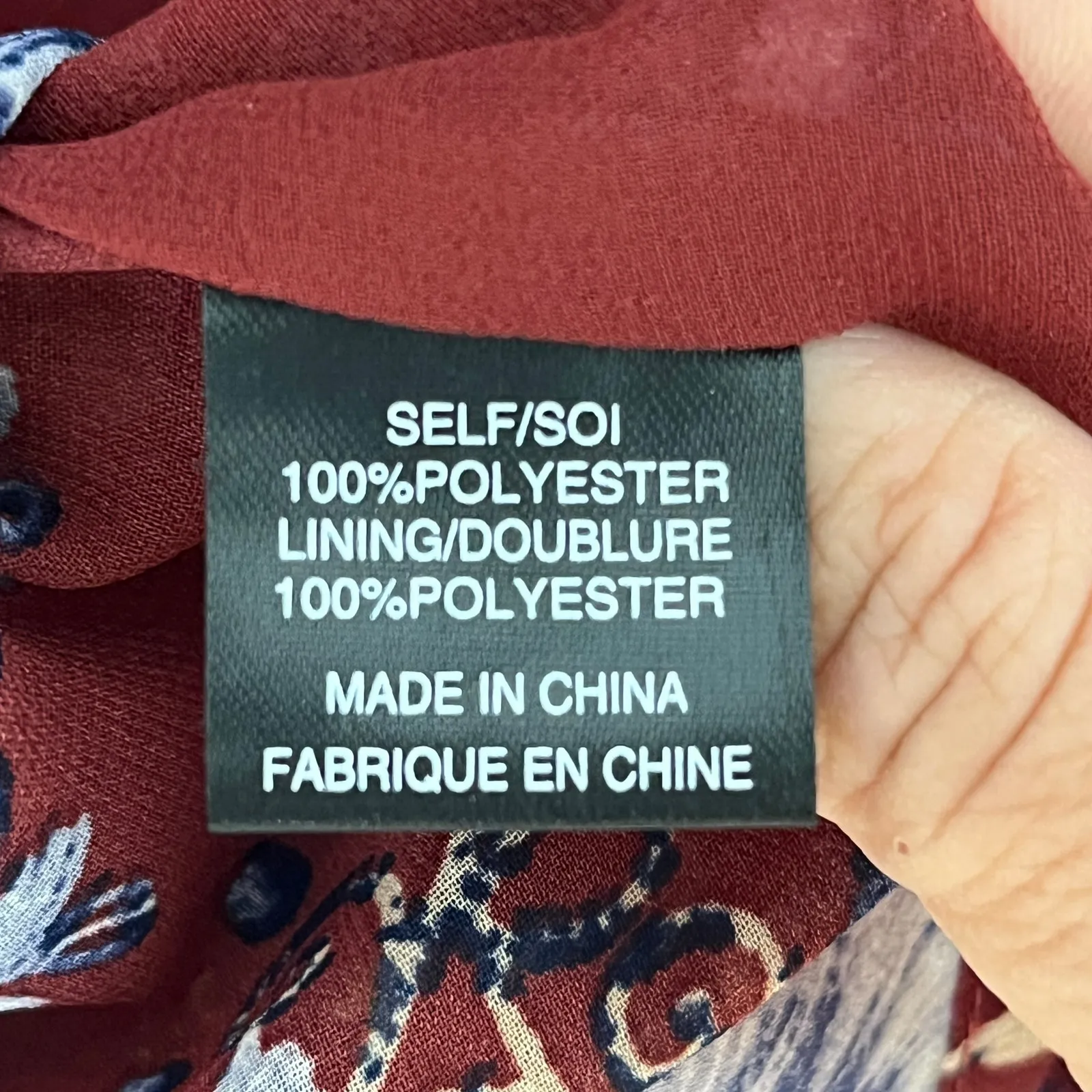 WAYF Women’s Burgundy Red Floral Tie V-Neck Balloon Sleeve Blouse Size XS - Image 4