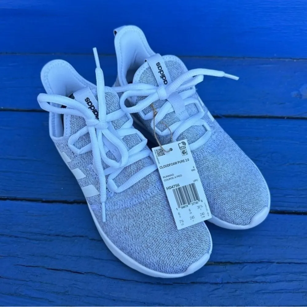 Adidas Cloud foam pure 2.0 gray white women’s sneakers running​ size 7.5 - Image 2