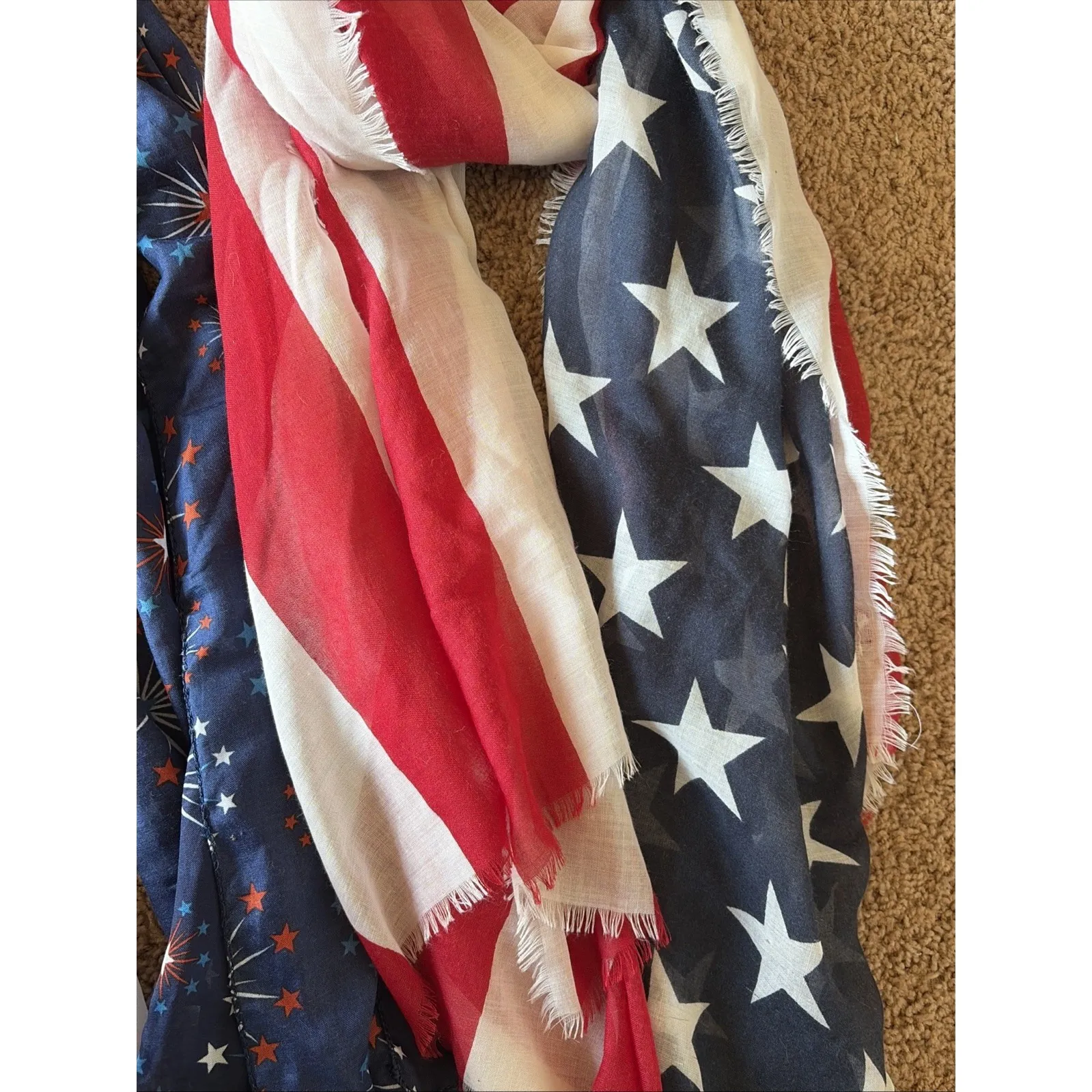 Patriotic 4th July Flag Stars Stripes Lightweight Holiday Scarves Bundle Lot - Image 9