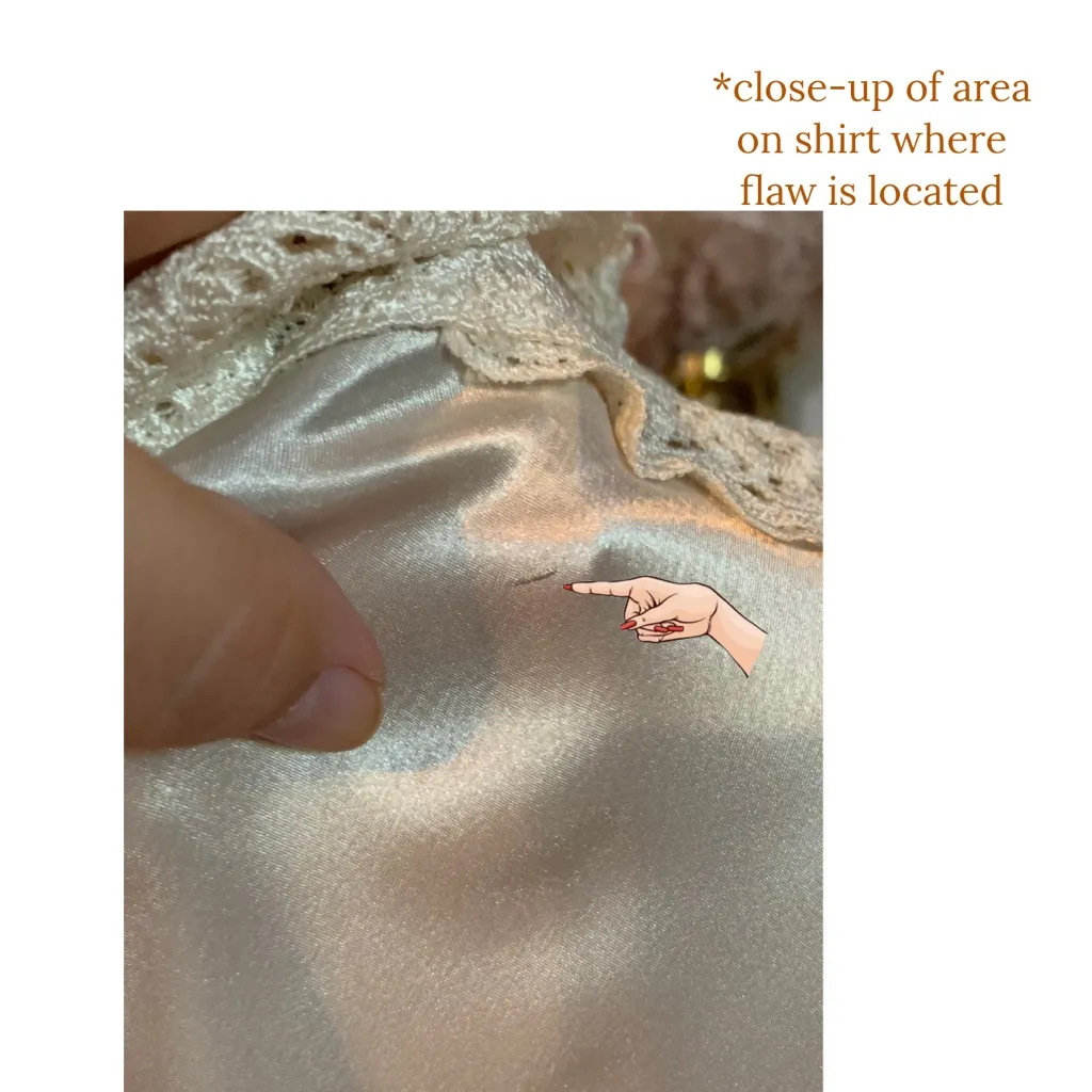 VINTAGE 1980'S SONYA RATAY FOR SAN ANDRE CREAM LACE & SATIN BLOUSE (S) - Image 10