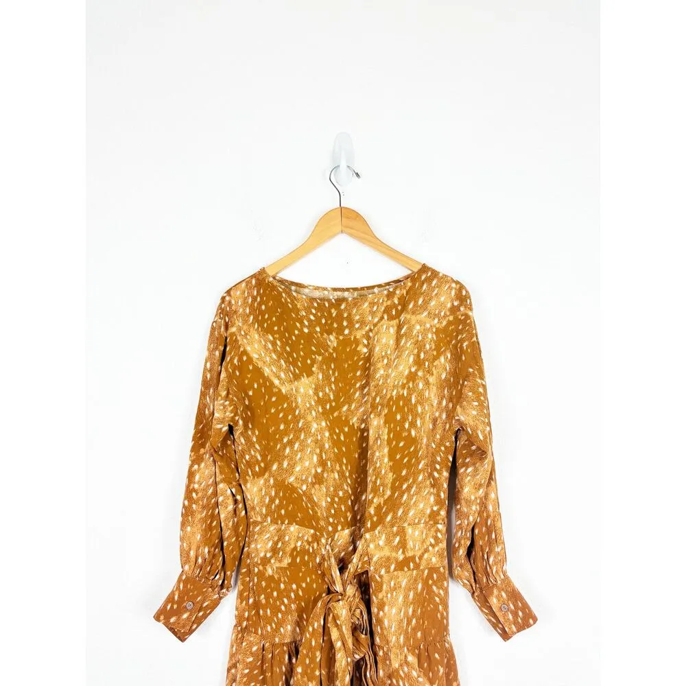 Stillwater Don't Look Back Mini Dress Medium Animal Print Long Sleeve Aline - Image 11