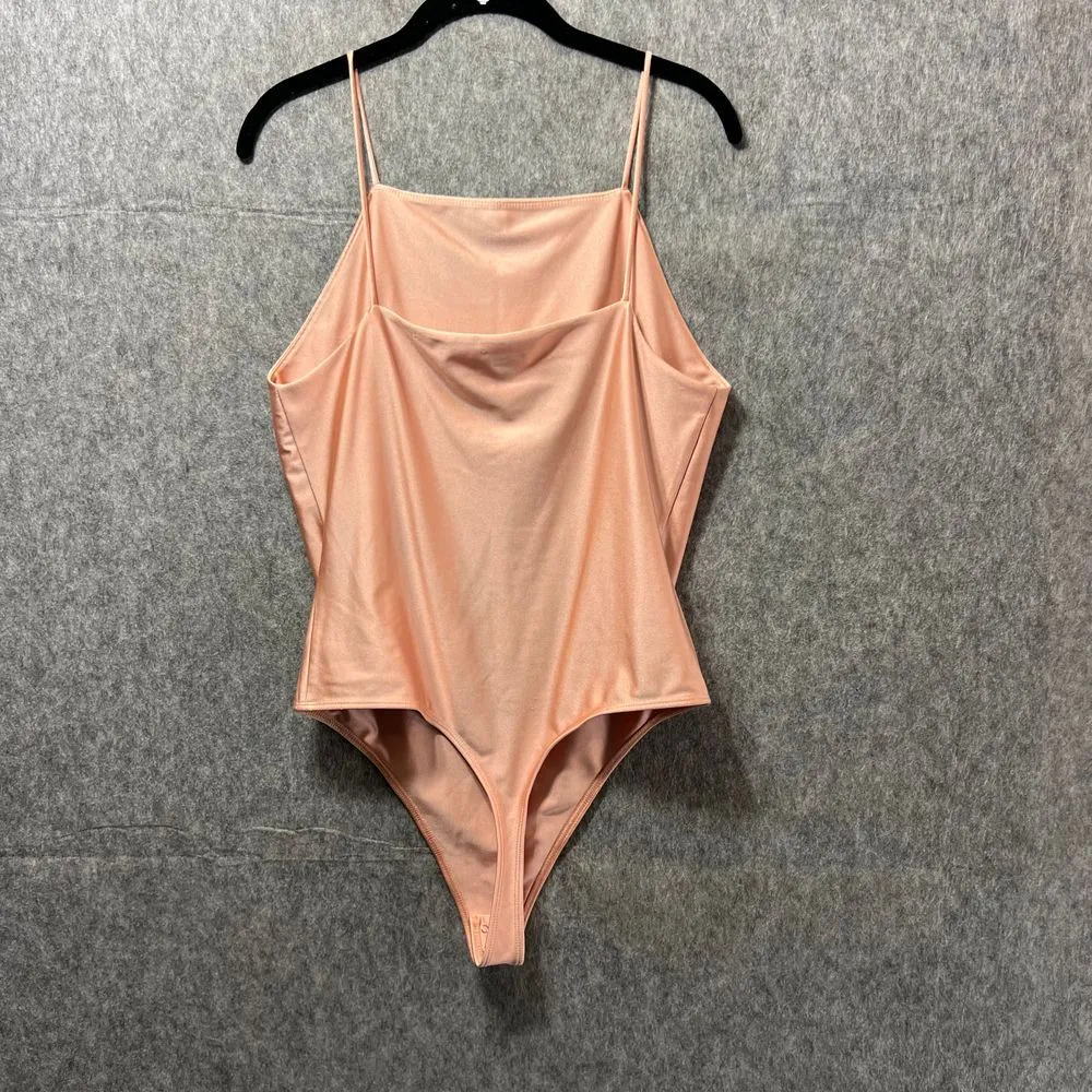 Bar III Bodysuit Sleeveless Square Neck Casual Top Blouse Pink Size‎ L - Image 6