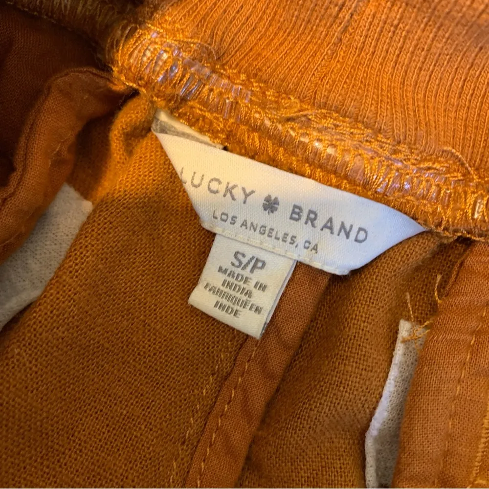 Brown Linen Blend Jogger Pants S - Image 7