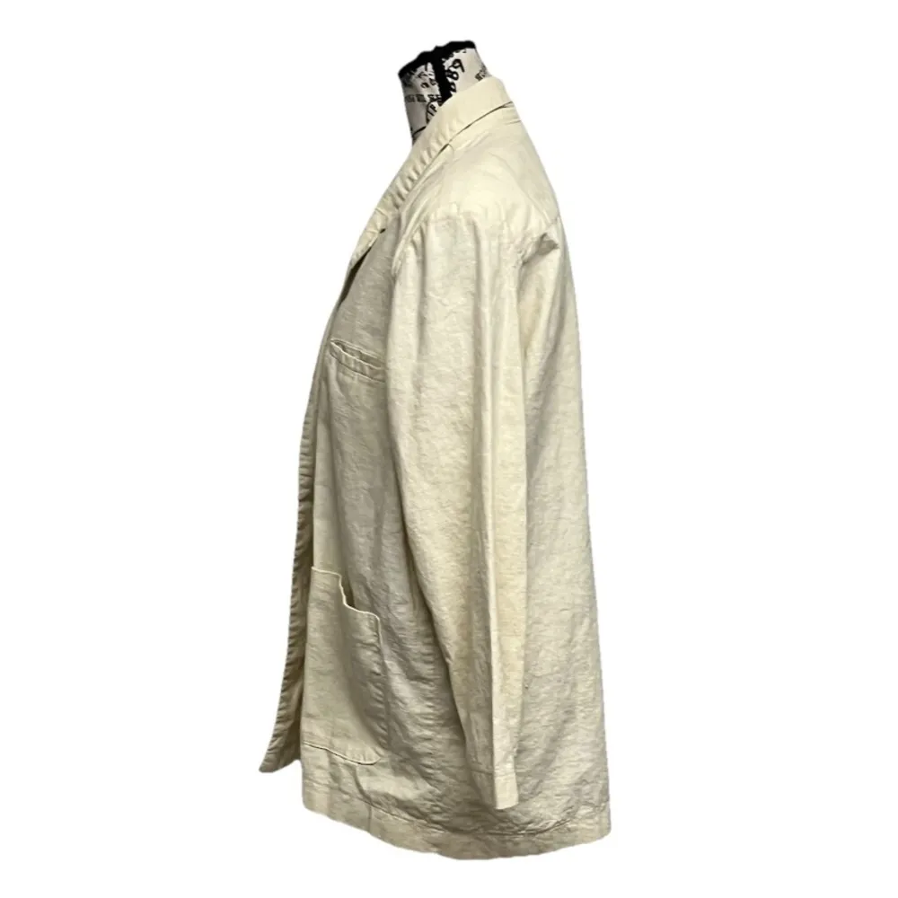 Vintage 80s Avon Fashions Beige Linen Blazer Women’s M – Cream Pocket Granola Size M - Image 4