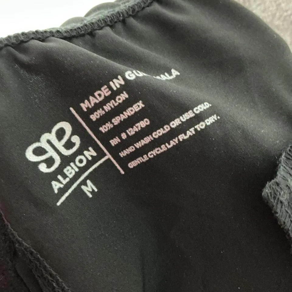 Albion Black Athletic Joggers Womens Cropped Pants Zippered Hem Drawstring Waist - Image 4