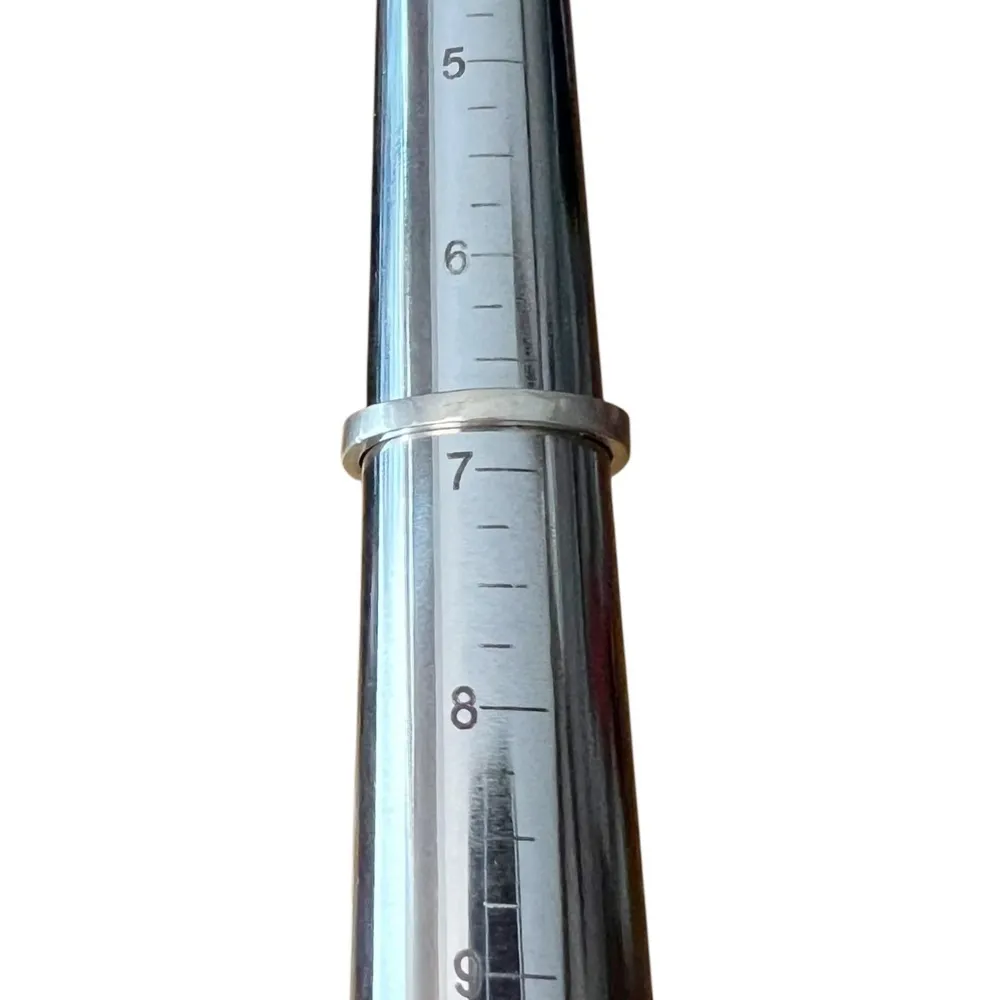 Turquoise Inlay Sterling Silver Thin Stacking Band Ring - Image 13