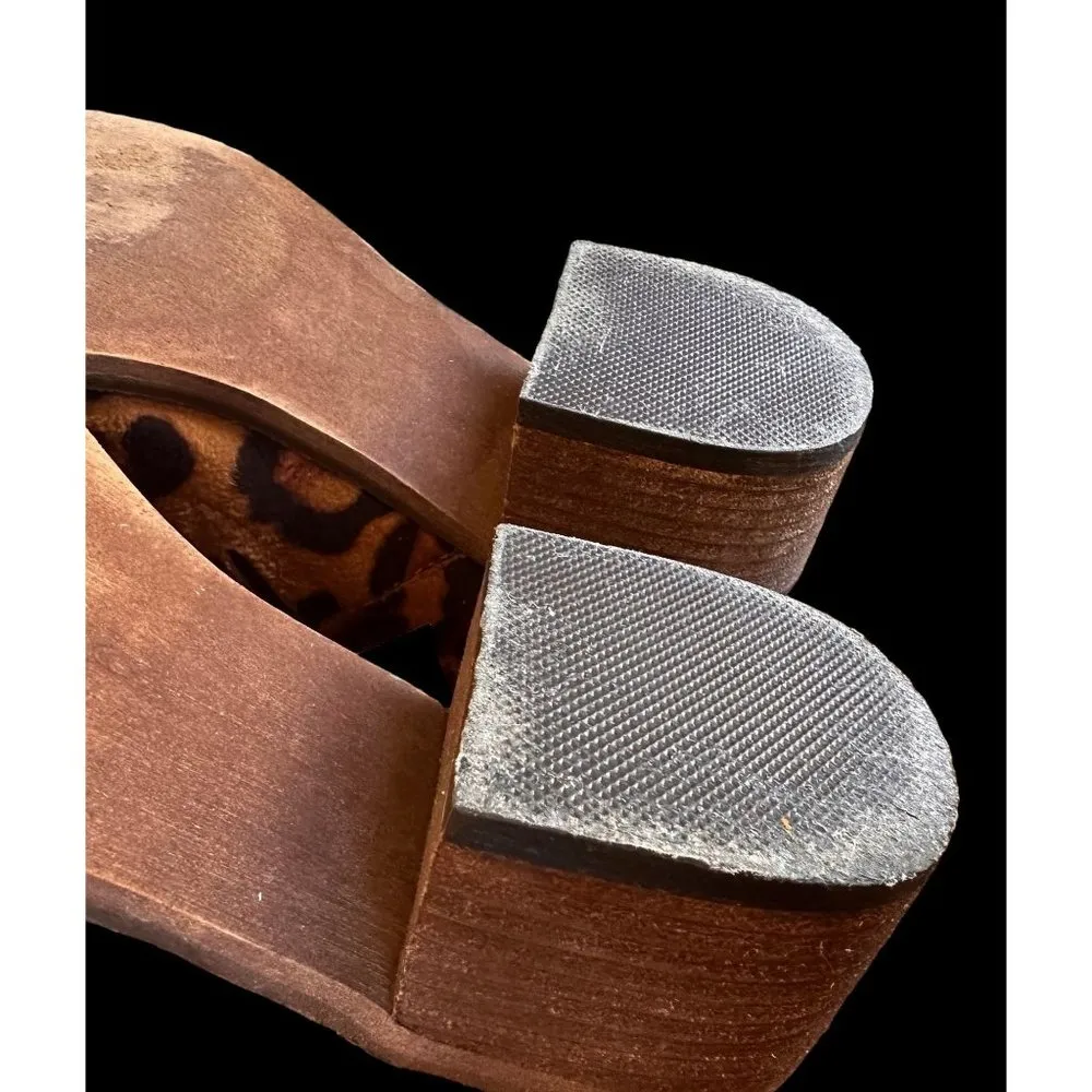 A Rider Girl Cheeta Ankle Boots Size 6 Slip On Ankle V Cut Stacked Leath… - Image 9