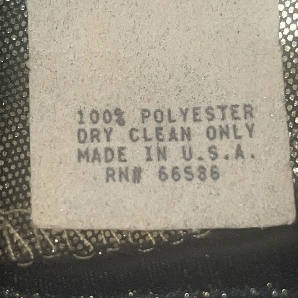 VTG 80s Indie Sleaze Art Deco Disco Silver & Over Drop Jersey Party Dress 12 Black Size 10 - Image 12