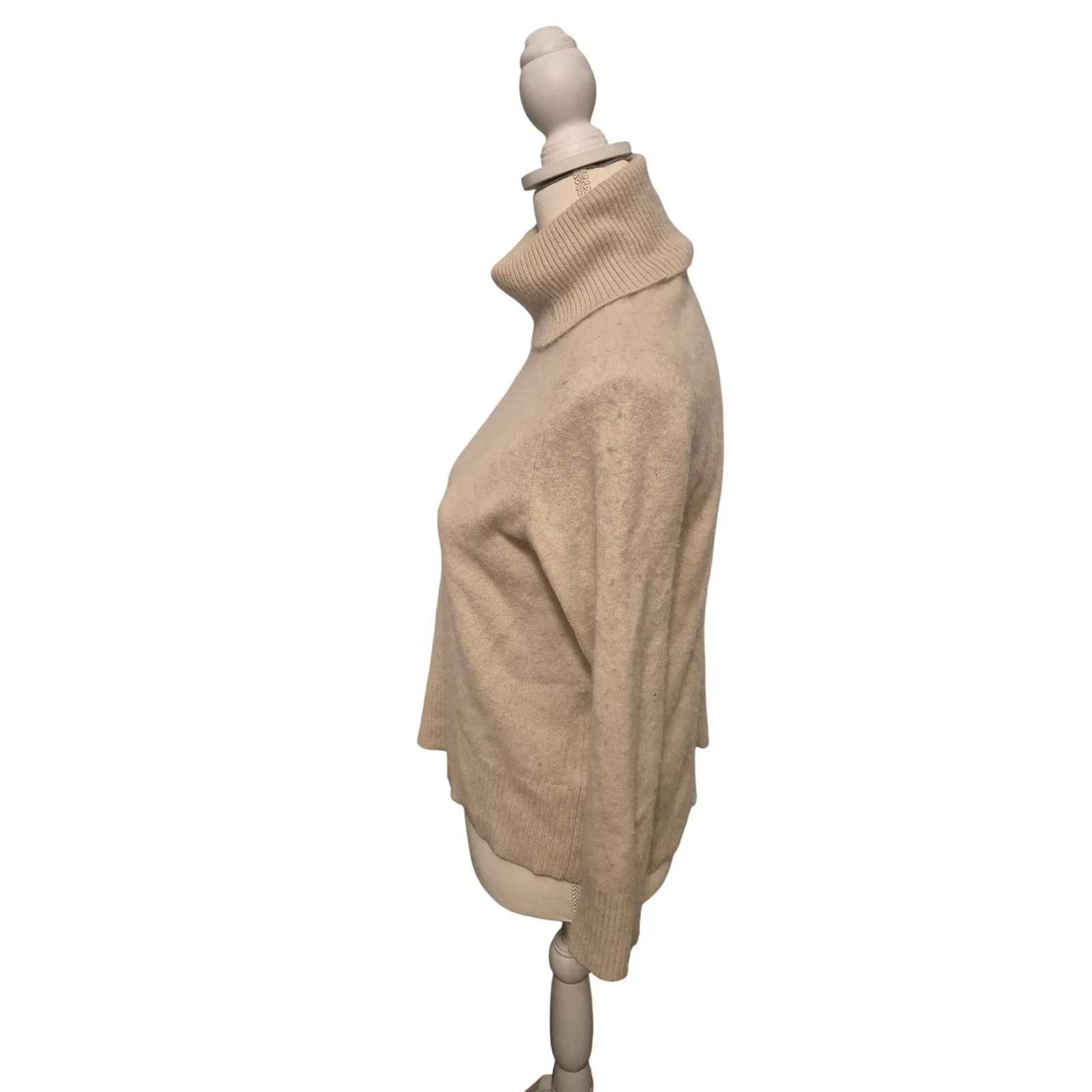 White Company London Cashmere Turtleneck Sweater‎ Women's Small Knitwear Tan - Image 4