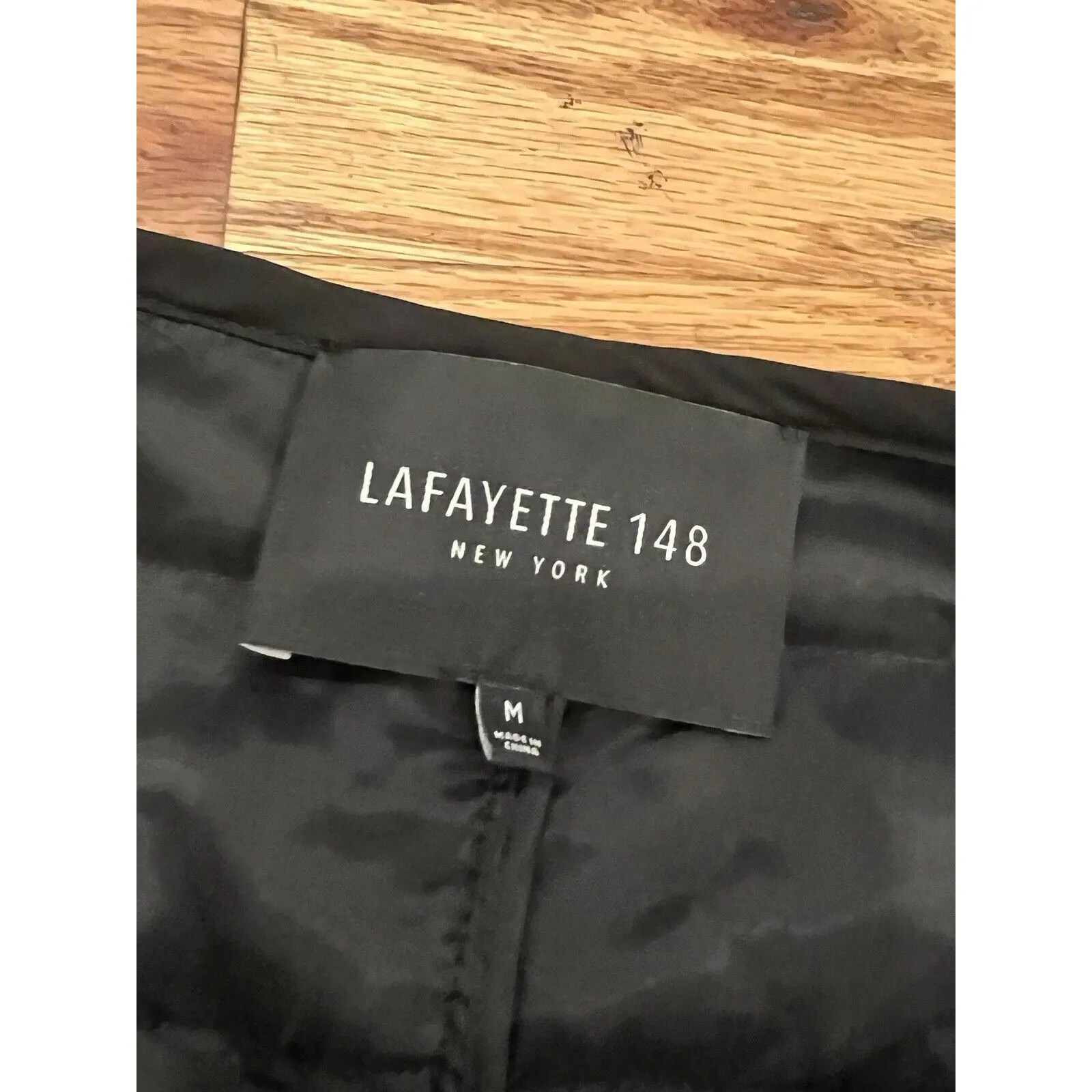 Lafayette 148 New York Black Gold Tweed Metallic Jacket Top Sz M Button Career - Image 5