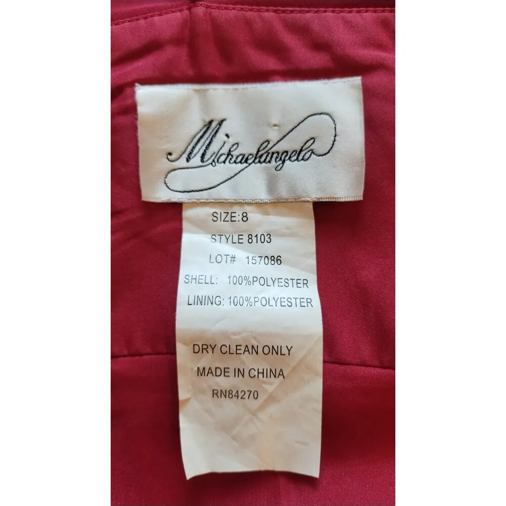 Michaelangelo Women's Sleeveless spaghetti Strap Red Long Dress Ball gown Size 8 - Image 6