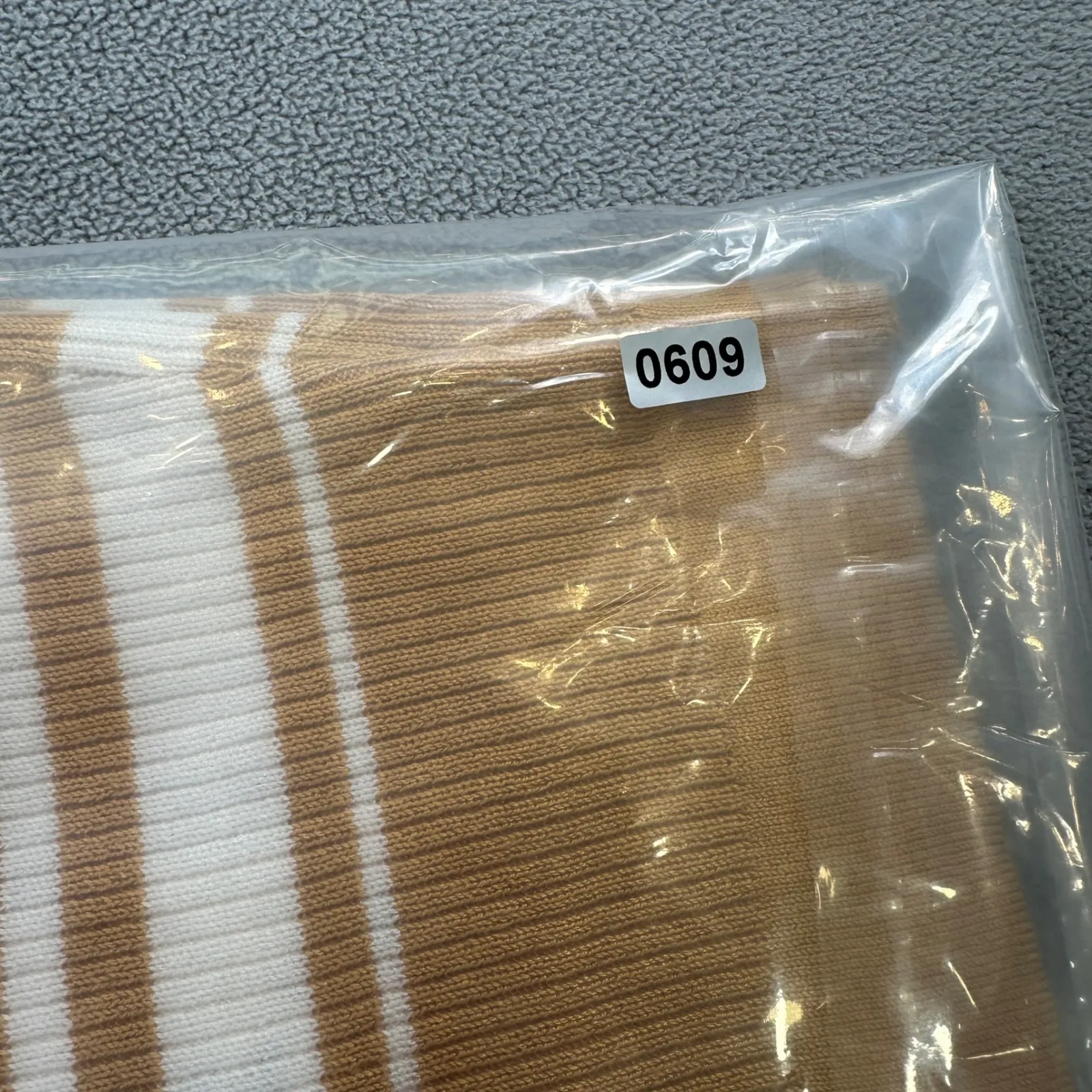 NWT 8 Birdies Tube Top Womens L Ribbed Knit Striped Gold White Casual Australia Size L - Image 8