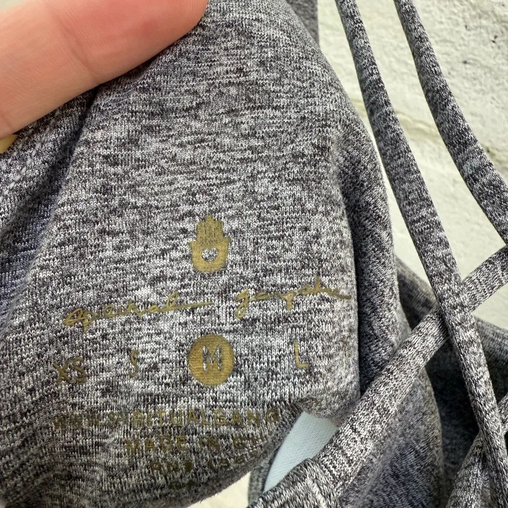 Spiritual Gangster Shaki Tech Longline Sports Bra Heather Grey - Image 5