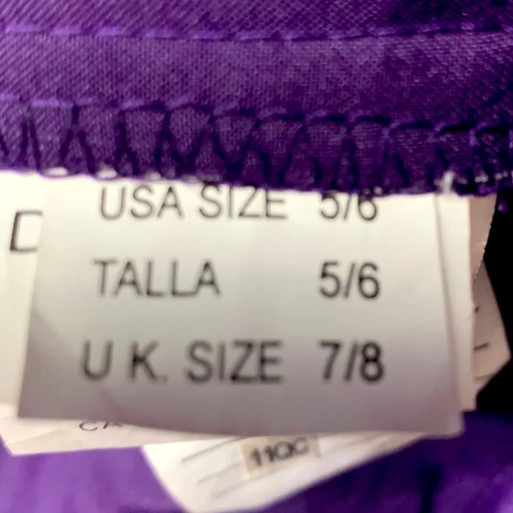 Mori Lee Madeline Gardiner Purple Satin Midi Evening Dress 5/6 Bridesmaid Party - Image 10