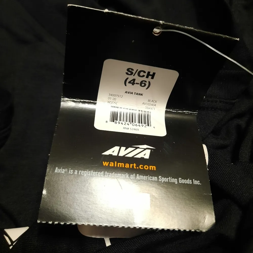 Avia Black Tank Top Size Small (4-6) NWT - Image 8
