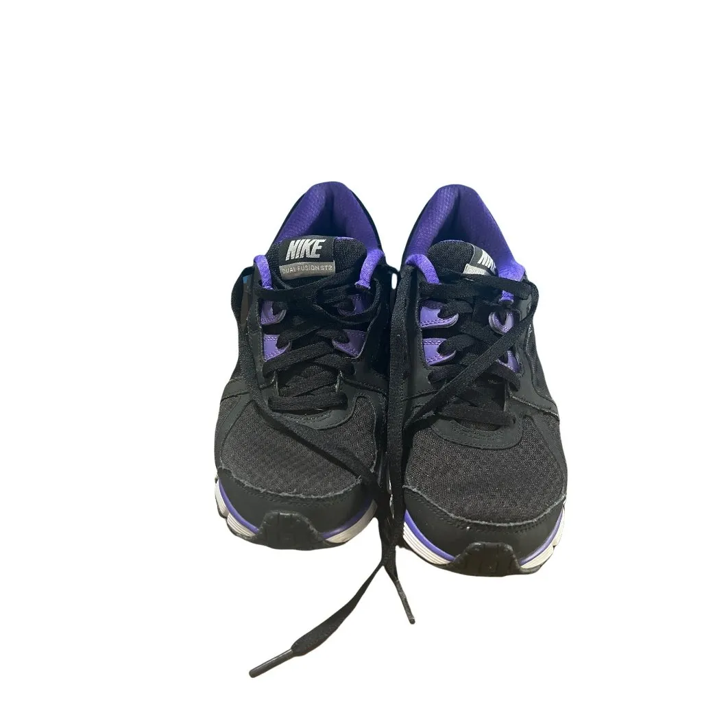 Nike Dual Fusion ST Black & Purple Womens Size 6 Running Shoes - Image 2