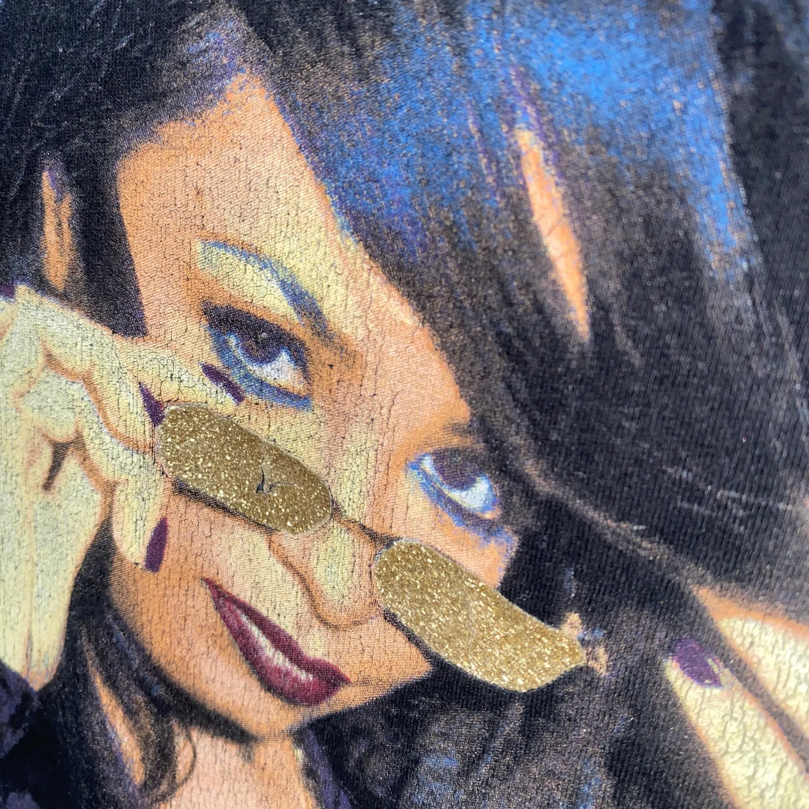 Aaliyah Black Sparkle Graphic Short Sleeve Crew Neck T - Image 3