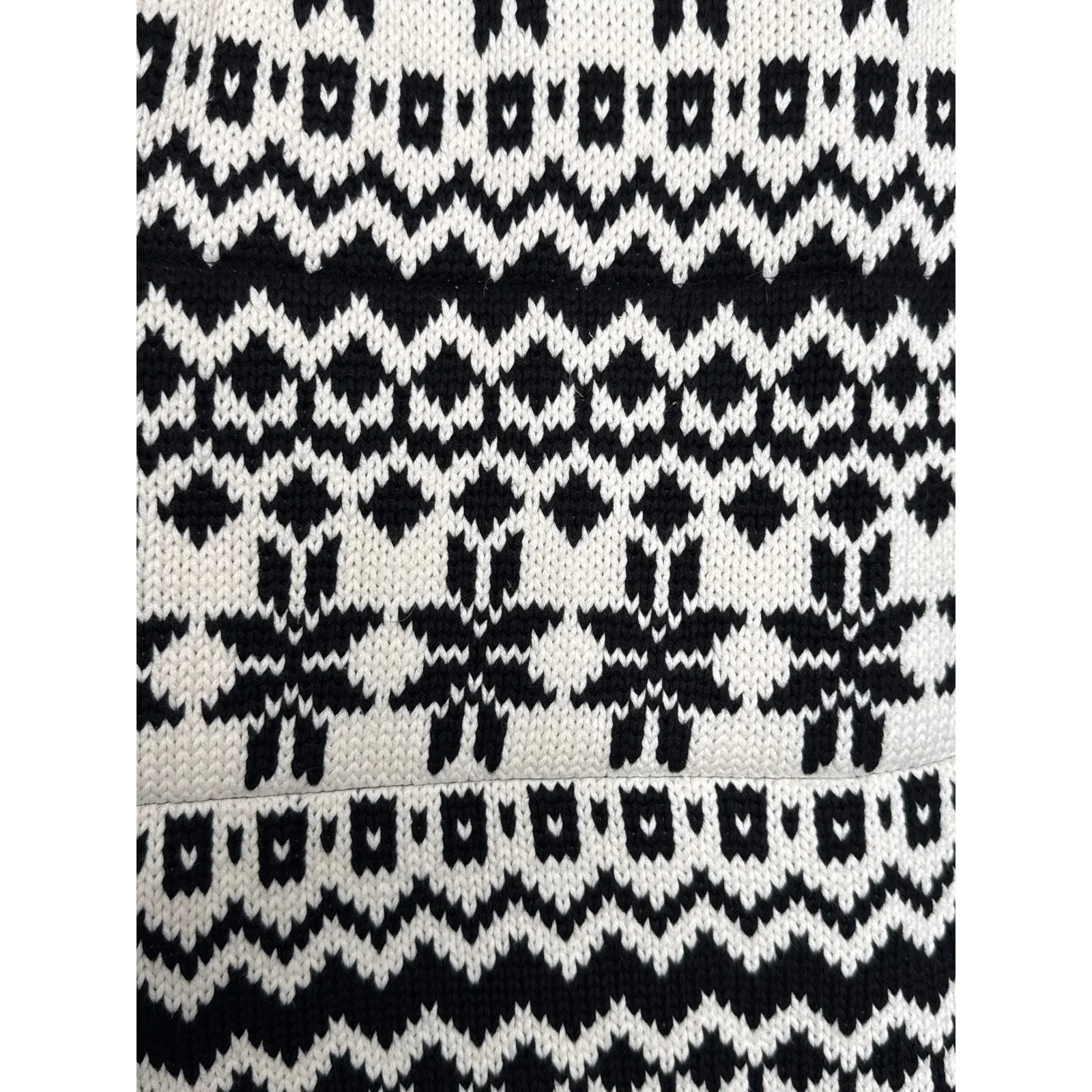 NWT Talbots Black White Knit Faux Fur Trim open front Vest fair Isle 2X - Image 14
