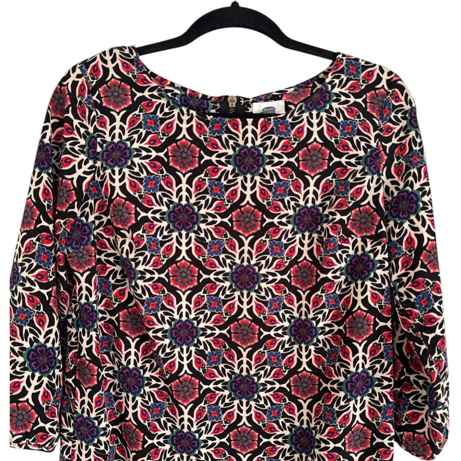 Old Navy Floral Print Dress‎ Medium Long Sleeve Casual Bohemian Back Zip - Image 4