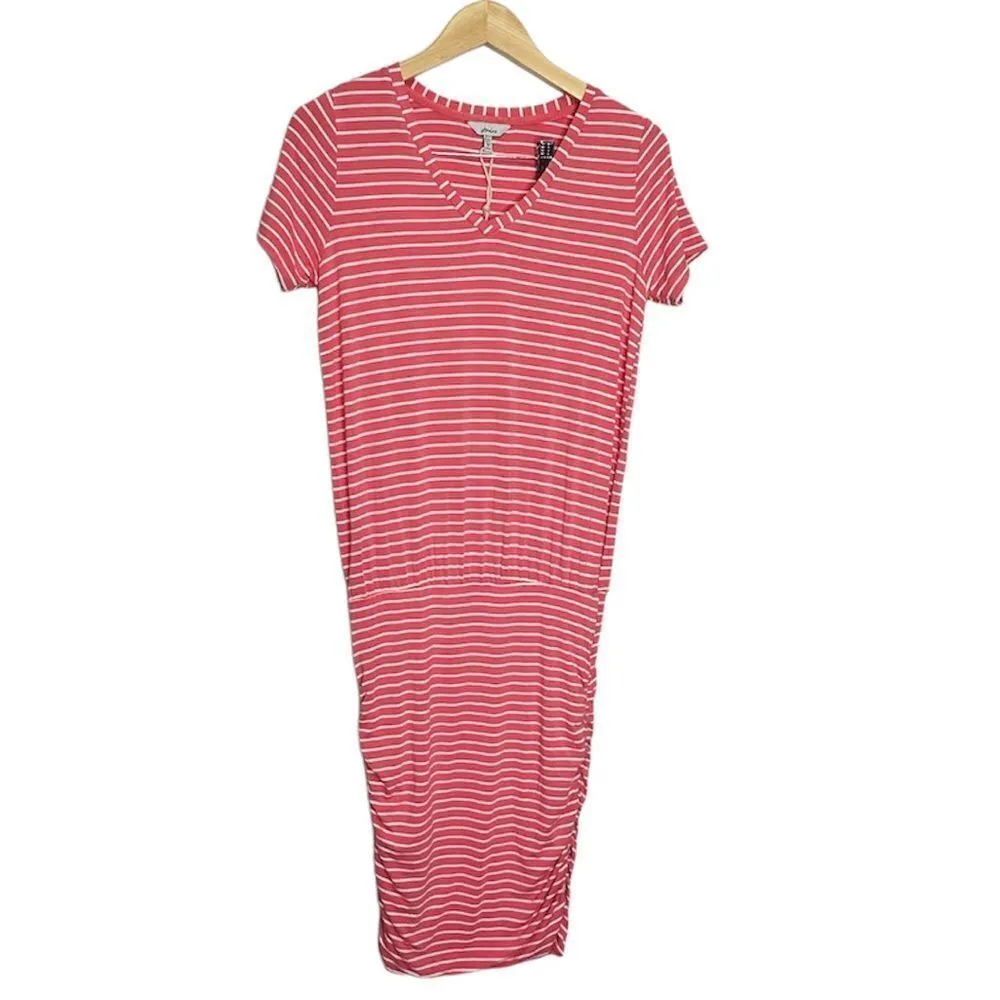 Joules Candice Striped Jersey Dress in Pink Size 4 Pink - Image 2