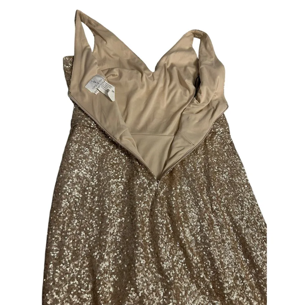 Sorella Vita Gold Sequin Gown - US Size 18 - Image 10