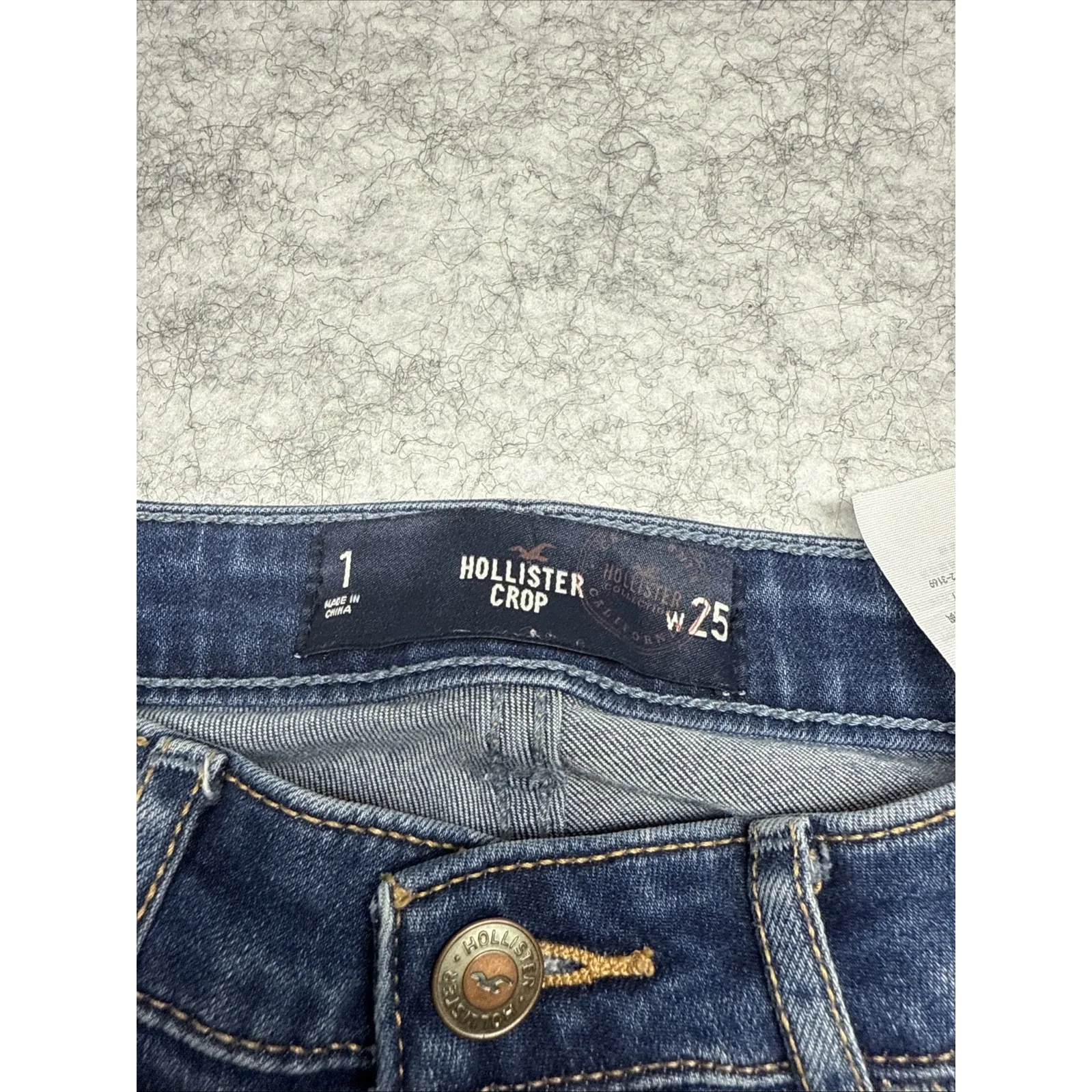 Hollister womans‎ Jeans Denim Size 1 W25 Cuffed Leg Distressed Skinny Legging - Image 7