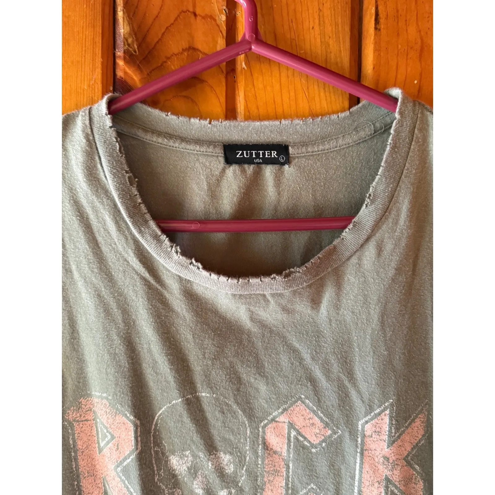 Zutter Rock n Roll‎ Skull Graphic Tank Top Women's Casual Olive Green Size Large - Image 3