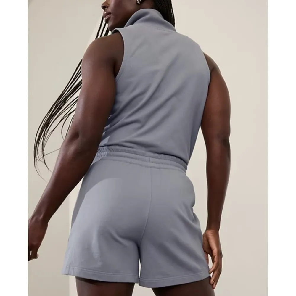 Athleta L Retroterry Romper Storm Cloud Garment Dye Grey Large 891762002 - Image 2