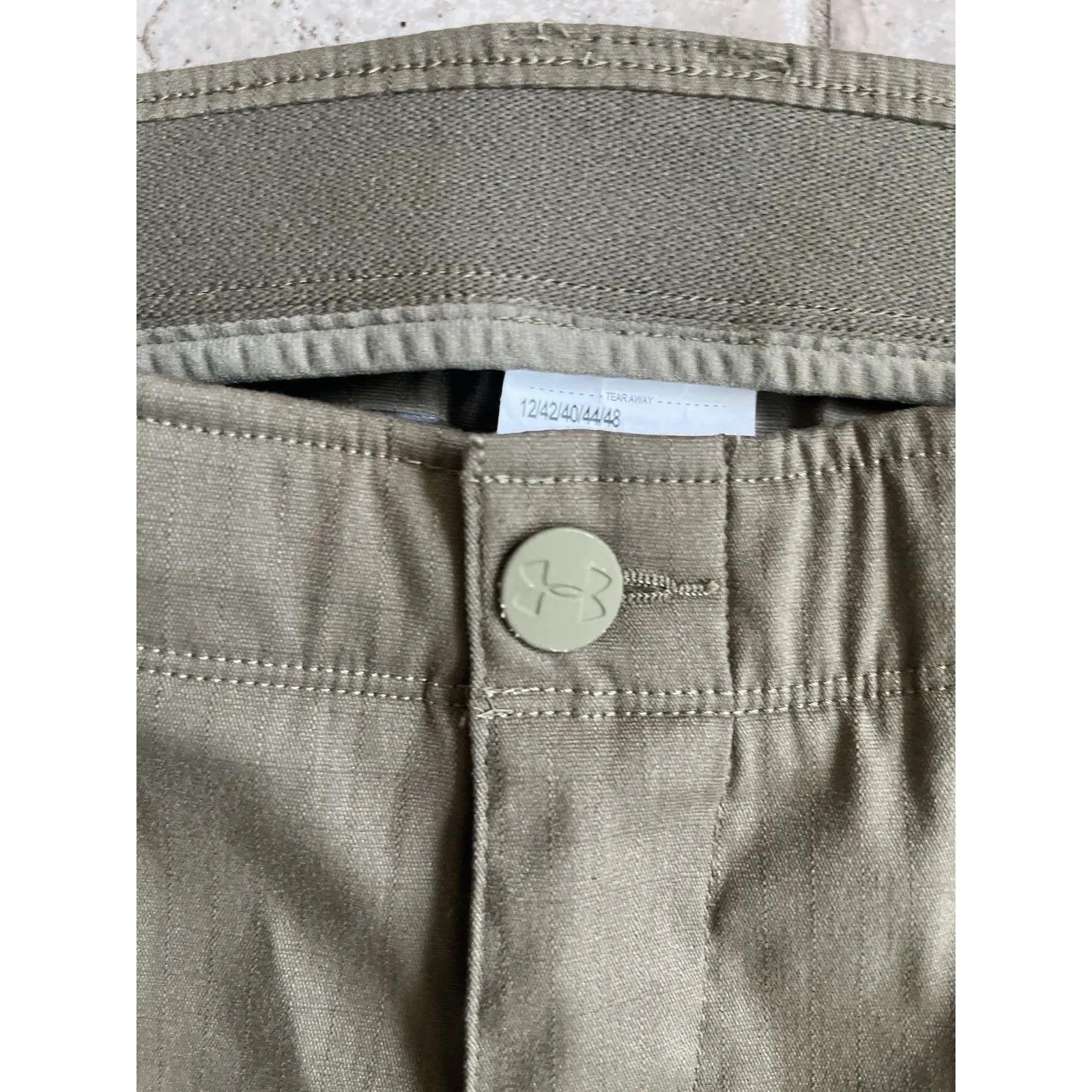 Under Armour Rip Stop Pants Dark Tan Sz 12 Loose Outdoor Hiking - Image 5