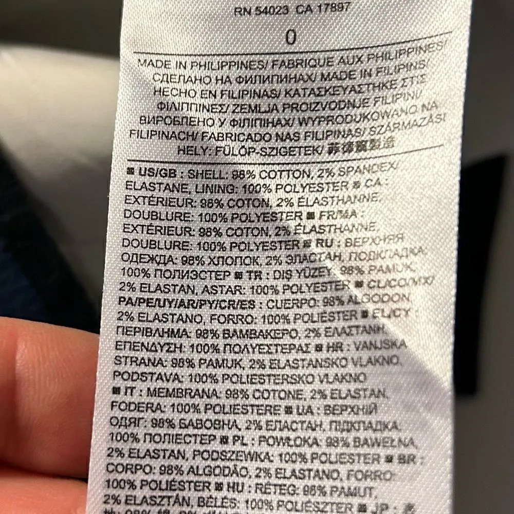 Banana Republic Navy Cream Striped Lined Pencil Skirt Size 0 - Image 7