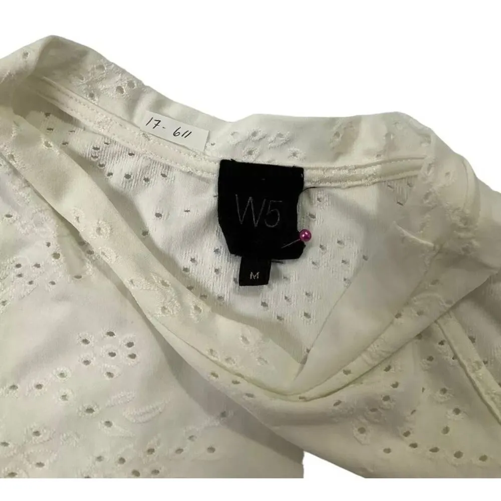 W5 Anthropologie Eyelet Tank Top Shirt Women's Size Medium | 17-611 - Image 4