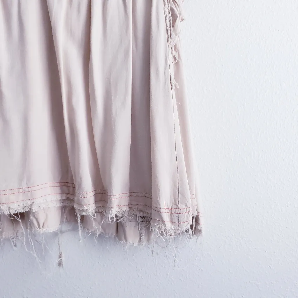 Anthropologie Angel Of The North Distressed Cream V-Neckline Blouse - Image 5