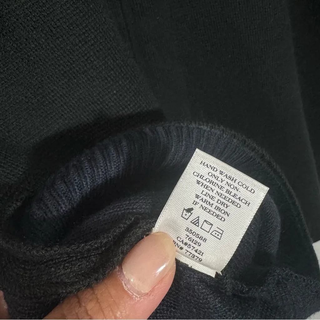 NWOT Ann Taylor Black Wool Blend Heavy-knit Oversized Sweater Jacket Medium - Image 4