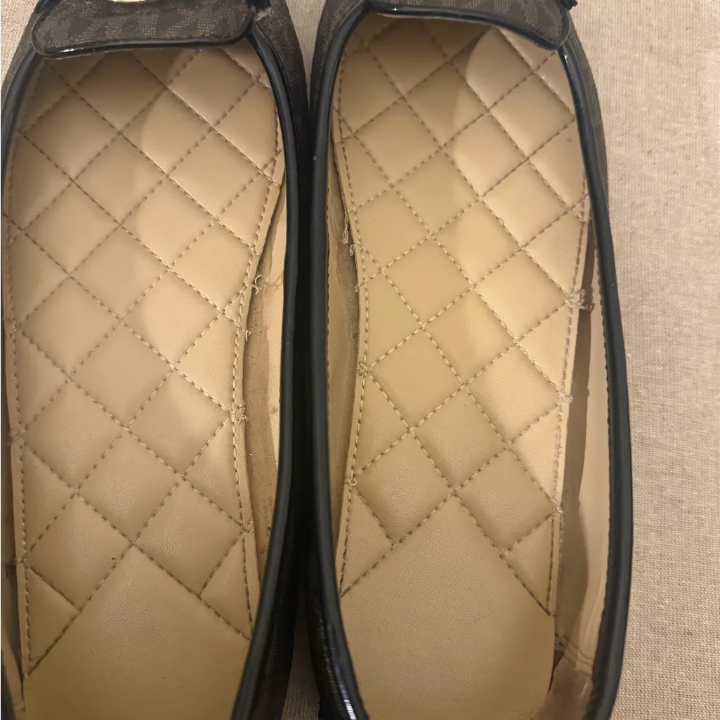 Michael Kors Black and Browns Signature logo Loafers with Gold Logo - Image 6