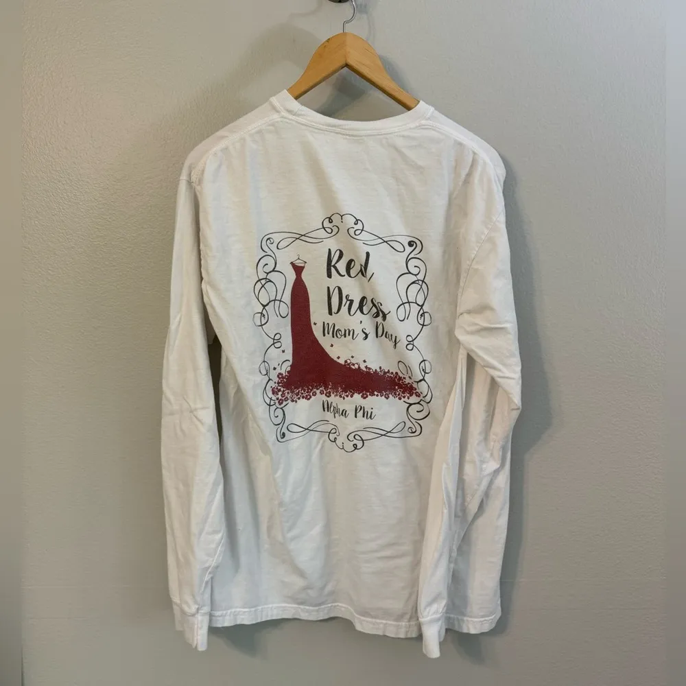 Alpha Phi Comfort Colors Long Sleeve Tee - Size Medium - Image 2