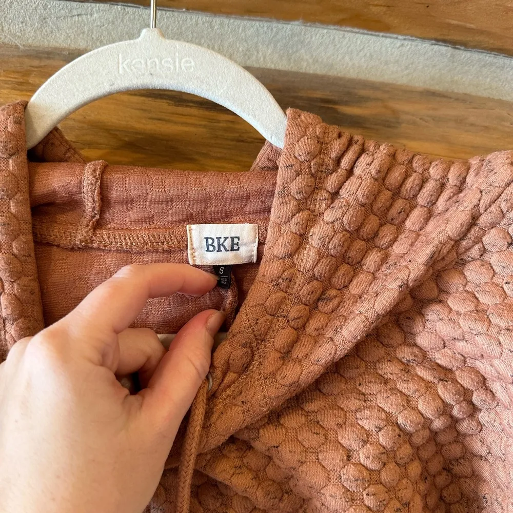 BKE Textured Drop Shoulder Hooded Sweatshirt - Image 3