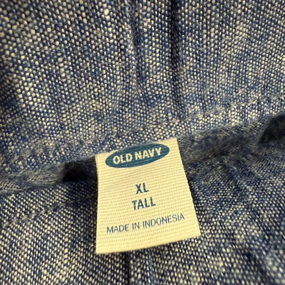 Old Navy Chambray XL Tall Linen Wide Leg Pants - Image 4