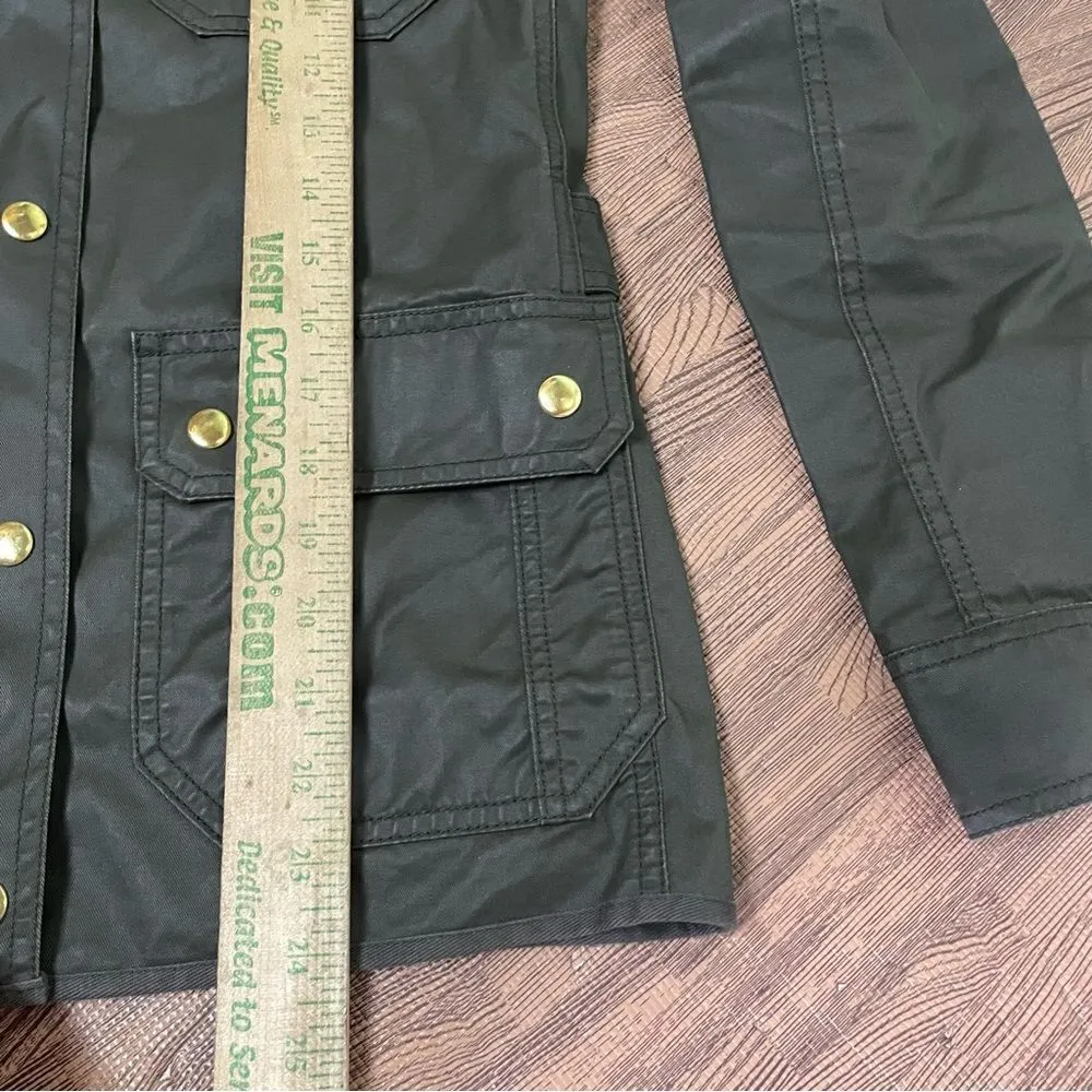 J. Crew Black Label Downtown‎ Field Utility Chore Barn Jacket Wax Coated Green S - Image 6