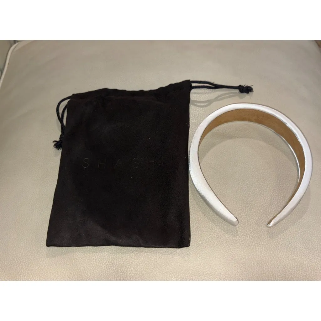 SHASHI Satin Headband in Blanche New Womens Hair Tie Head Wrap White - Image 7