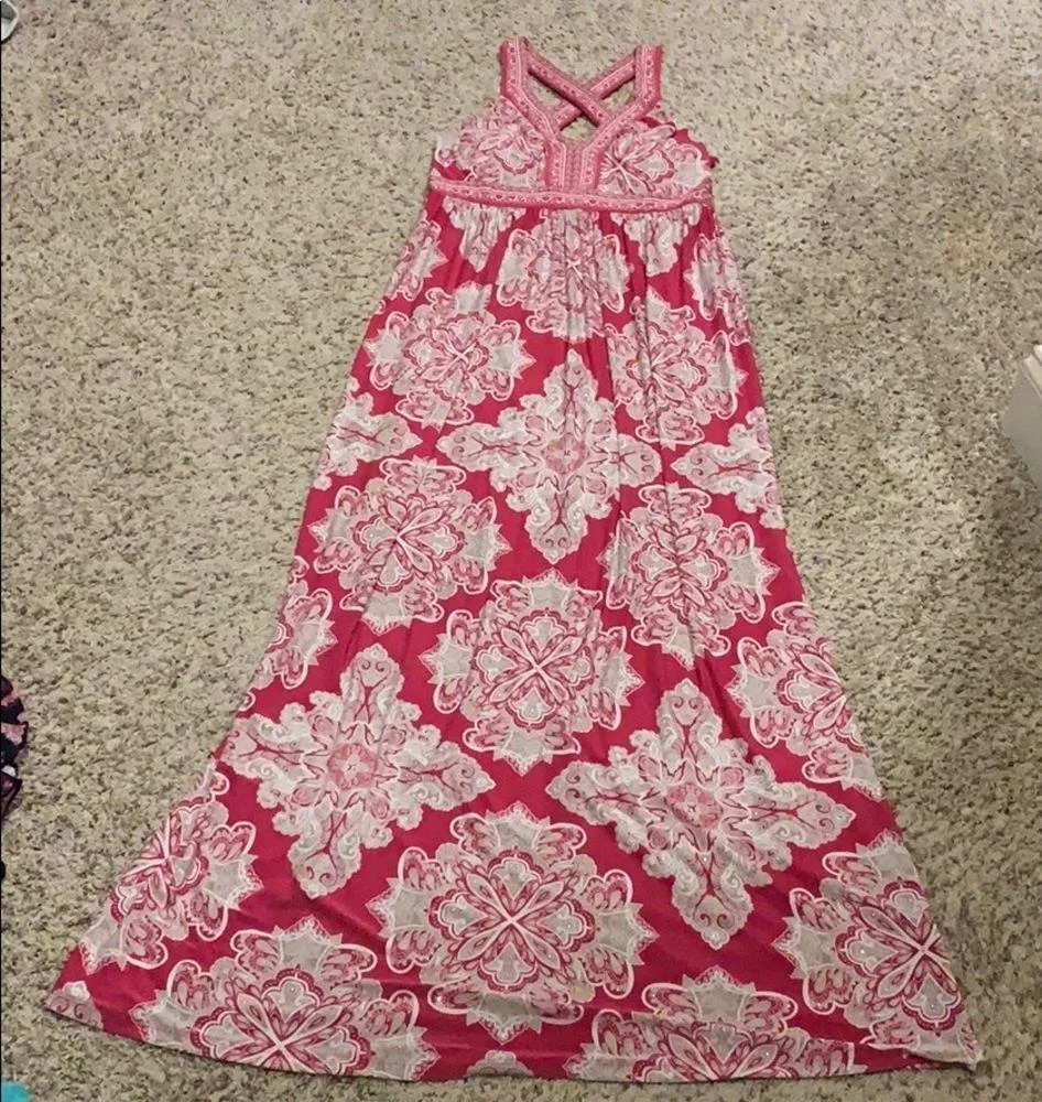 Pink sleeveless maxi dress - Image 3