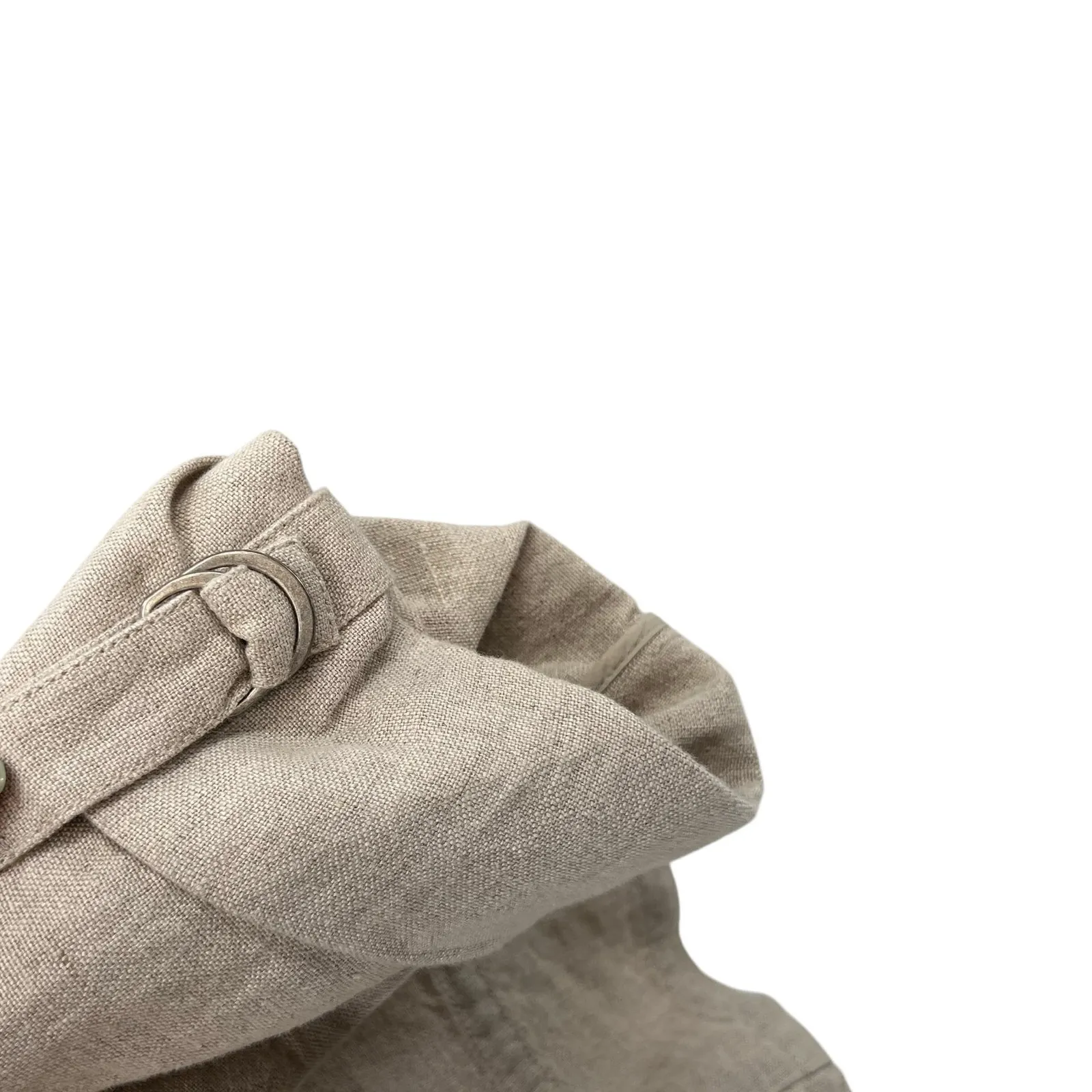 Eileen Fisher Organic Linen‎ Zip Front Jacket Drawstring Natural Tan Size XL - Image 7