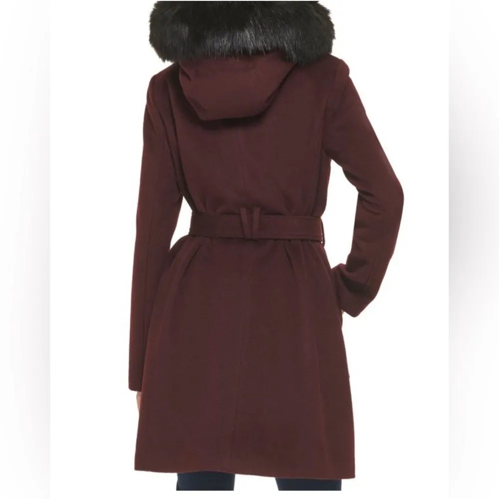 Cole Haan Signature Faux Fur Trim Wool Blend Jacket, BRAND NEW, Size 14, $375 - Image 4