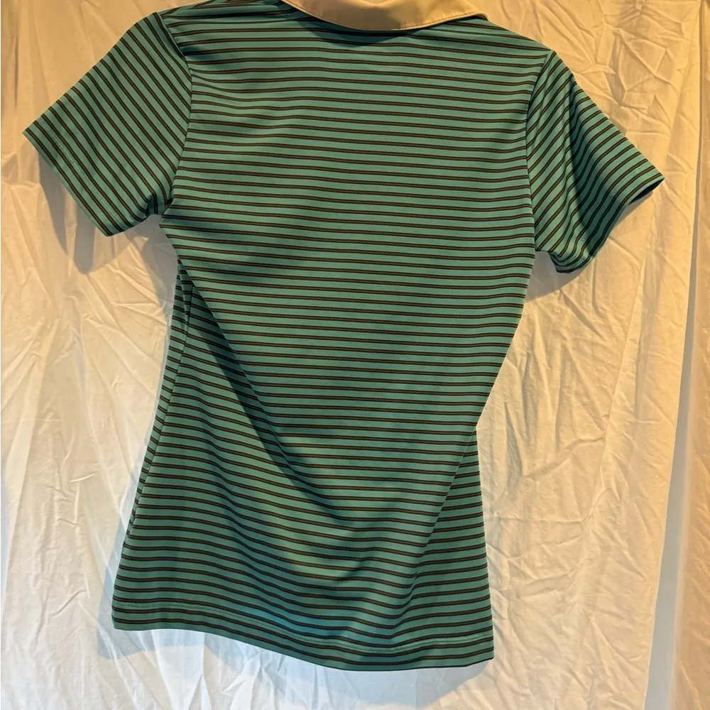 Nike  Green Fitted Buttoned Polo Top - Image 5