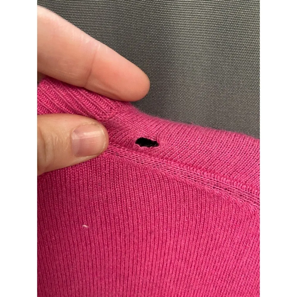 Ted Baker Sweater Dress Women's XS Pink Knit Long Sleeve Slouchy Tie Front B64 - Image 7