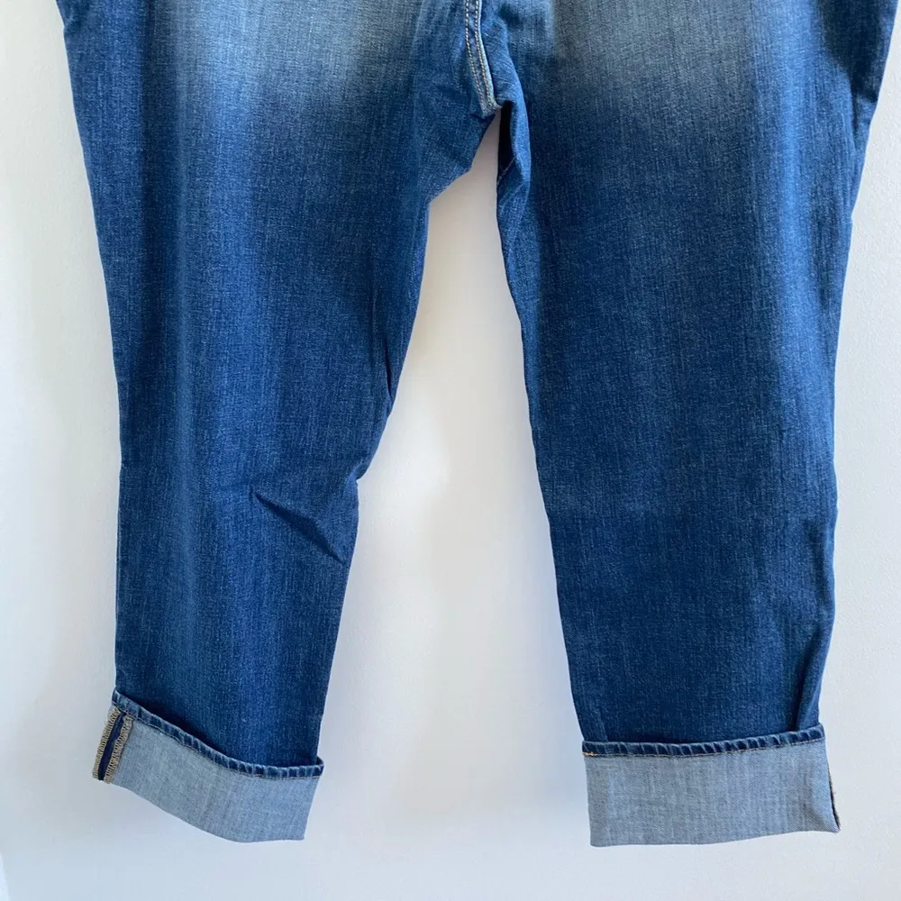 Old Navy Blue Boyfriend Straight Cropped Cuffed Hem Jeans Size 18 NEW - Image 10