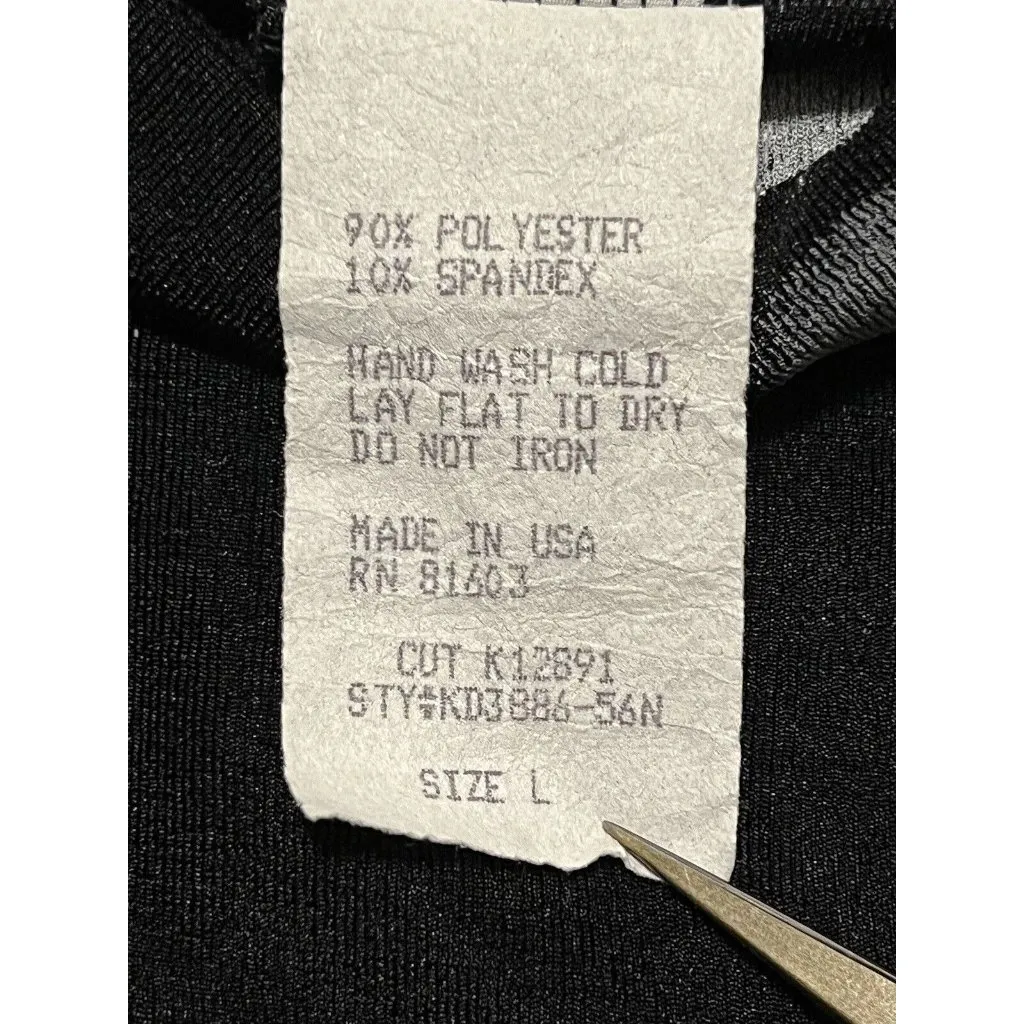 Vintage 90's Y2K Floral Midi Dress Black La Belle Size Large Made‎ In USA - Image 5