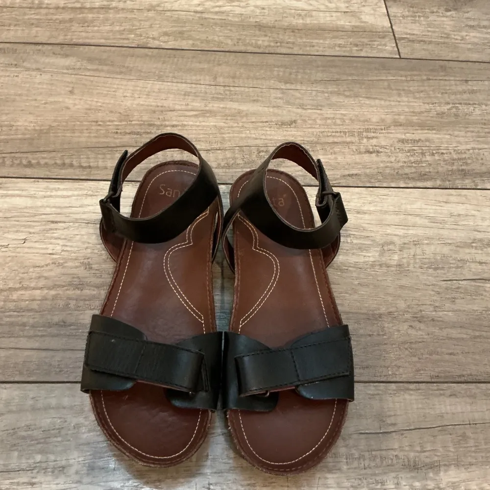 Sanita‎ Vans Flats Leather Sandals Adjustable Straps Comfort Casual Black Sz 9 - Image 2