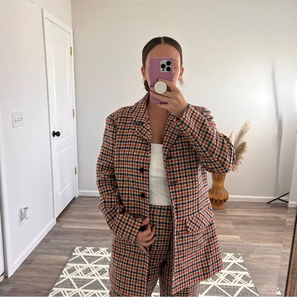 Vintage‎ Pendleton 1970’s houndstooth 2 piece suit set blazer & pants americana - Image 2