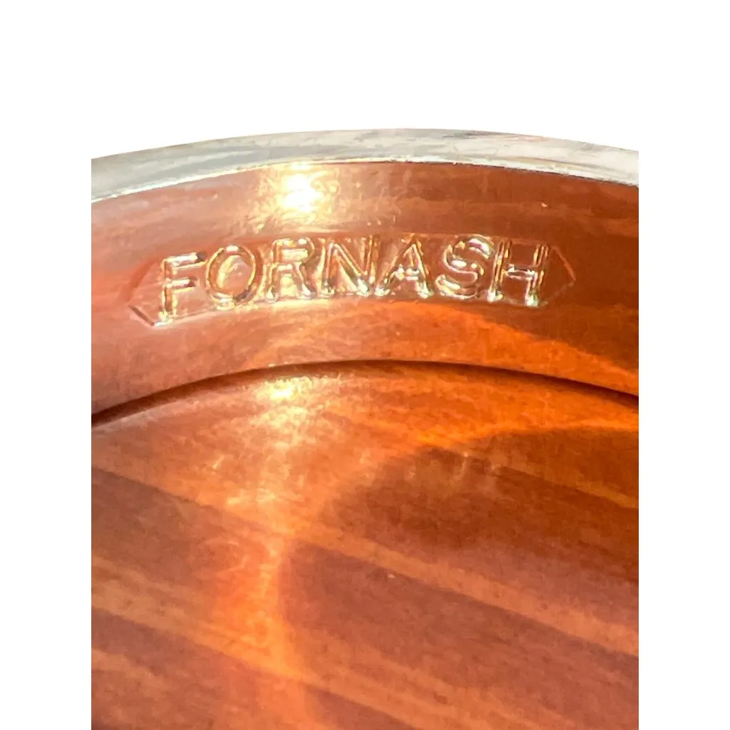 Vintage Hello Fabulous Fornash Clamper Bangle Bracelet Hinged Gold Tone Estate - Image 6