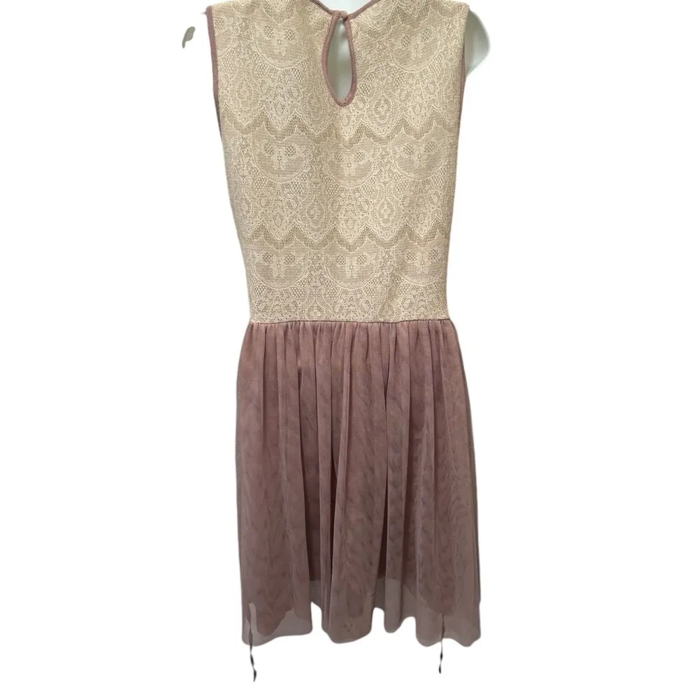 Weston Wear Anthropologie Dress Sz L Dulcie Knit Lace & Tulle Skirt Fairycore - Image 5
